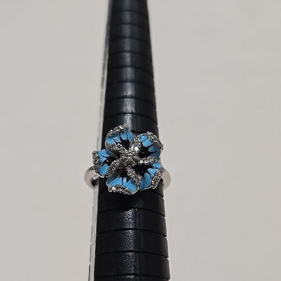 Sterling Silver Pansy Cocktail Ring - Picture 4 of 6